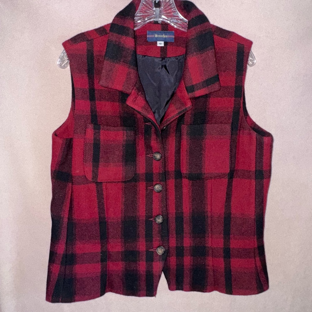 Breeches Plaid Wool Vest